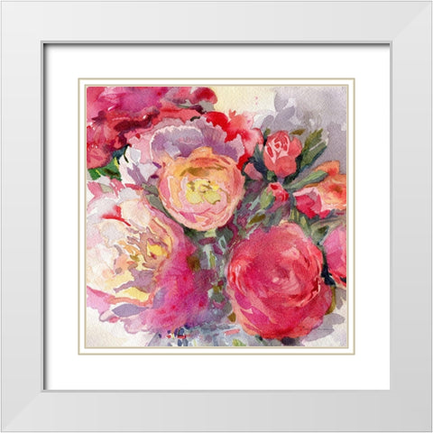 Day Flowers White Modern Wood Framed Art Print with Double Matting by Evalia Designs