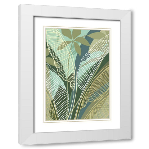 Tropical Botanical I White Modern Wood Framed Art Print with Double Matting by Kouta, Flora