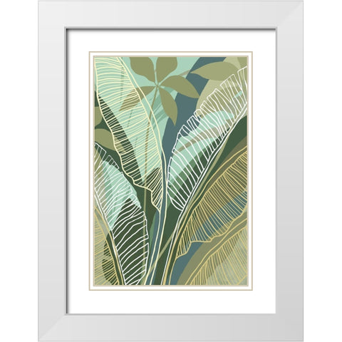 Tropical Botanical I White Modern Wood Framed Art Print with Double Matting by Kouta, Flora