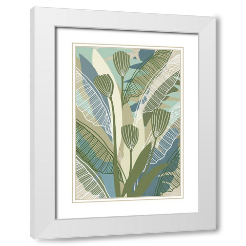 Tropical Botanical III White Modern Wood Framed Art Print with Double Matting by Kouta, Flora