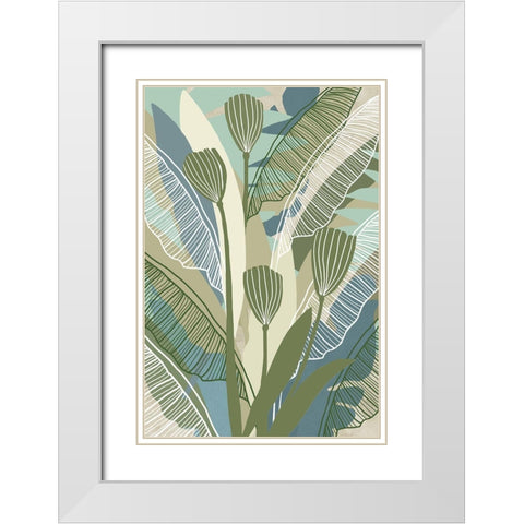 Tropical Botanical III White Modern Wood Framed Art Print with Double Matting by Kouta, Flora