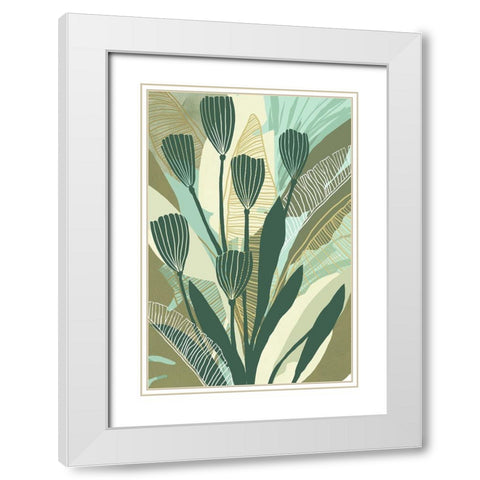 Tropical Botanical IV White Modern Wood Framed Art Print with Double Matting by Kouta, Flora