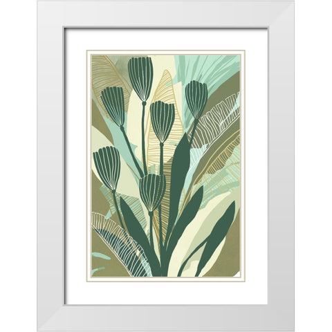 Tropical Botanical IV White Modern Wood Framed Art Print with Double Matting by Kouta, Flora