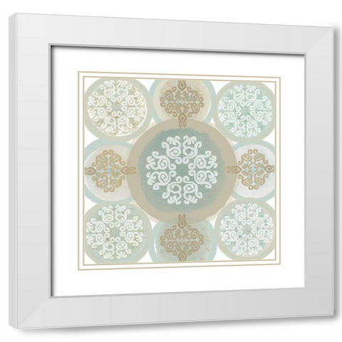 Mint Mandala II White Modern Wood Framed Art Print with Double Matting by Kouta, Flora