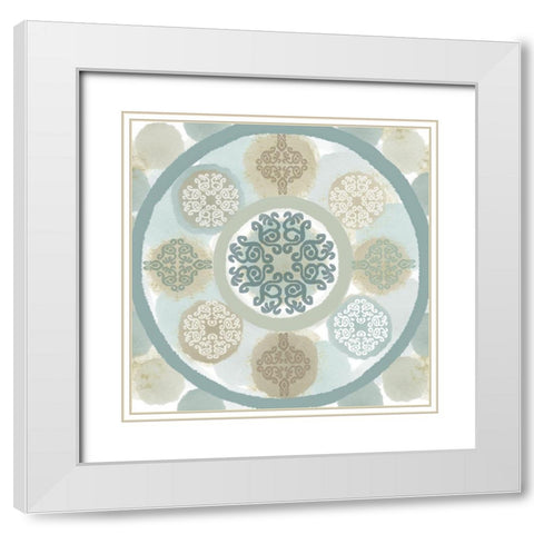 Mint Mandala III White Modern Wood Framed Art Print with Double Matting by Kouta, Flora