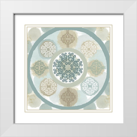 Mint Mandala III White Modern Wood Framed Art Print with Double Matting by Kouta, Flora