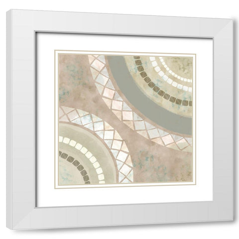 Amalfi Mosaic I White Modern Wood Framed Art Print with Double Matting by Kouta, Flora