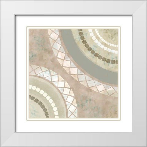 Amalfi Mosaic I White Modern Wood Framed Art Print with Double Matting by Kouta, Flora