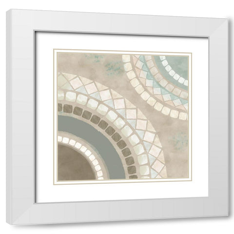 Amalfi Mosaic II White Modern Wood Framed Art Print with Double Matting by Kouta, Flora