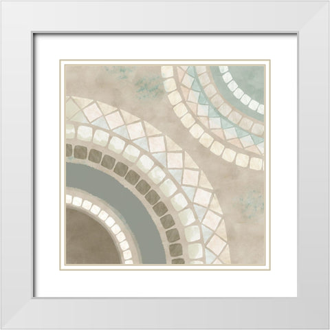 Amalfi Mosaic II White Modern Wood Framed Art Print with Double Matting by Kouta, Flora