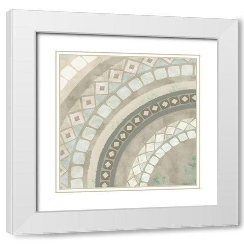 Amalfi Mosaic III White Modern Wood Framed Art Print with Double Matting by Kouta, Flora