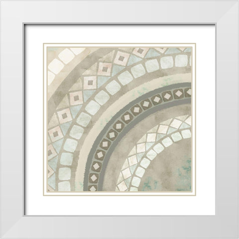 Amalfi Mosaic III White Modern Wood Framed Art Print with Double Matting by Kouta, Flora