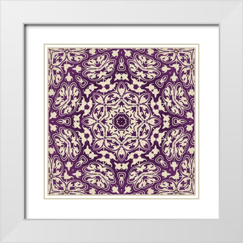 Vintage Star Tile I White Modern Wood Framed Art Print with Double Matting by Haase, Andrea