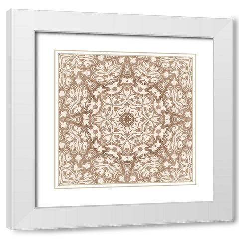 Vintage Star Tile II White Modern Wood Framed Art Print with Double Matting by Haase, Andrea