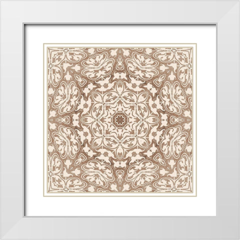 Vintage Star Tile II White Modern Wood Framed Art Print with Double Matting by Haase, Andrea