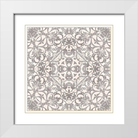 Ancient Age Tile White Modern Wood Framed Art Print with Double Matting by Haase, Andrea