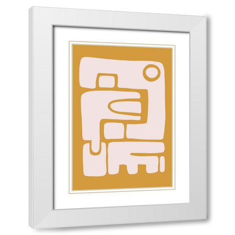 Seventies Vibe I White Modern Wood Framed Art Print with Double Matting by Haase, Andrea