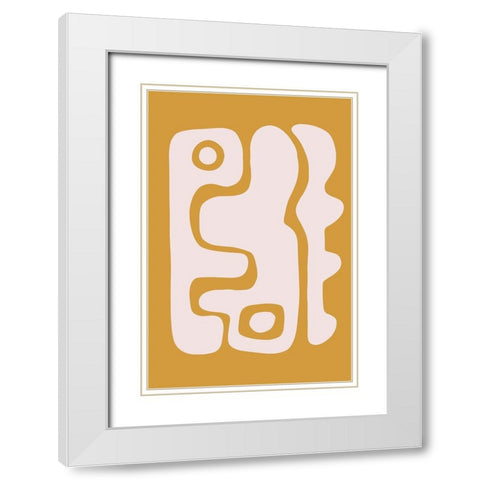 Seventies Groove I White Modern Wood Framed Art Print with Double Matting by Haase, Andrea