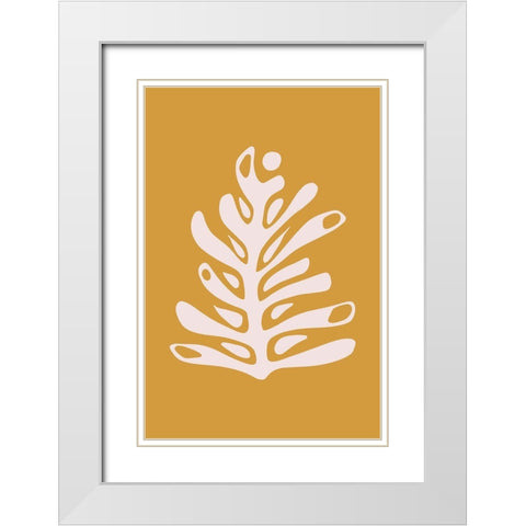 Seventies Leaf I White Modern Wood Framed Art Print with Double Matting by Haase, Andrea