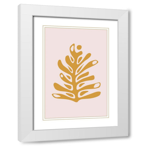 Seventies Leaf II White Modern Wood Framed Art Print with Double Matting by Haase, Andrea