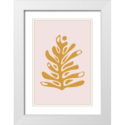 Seventies Leaf II White Modern Wood Framed Art Print with Double Matting by Haase, Andrea