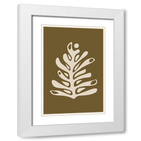 Seventies Leaf III White Modern Wood Framed Art Print with Double Matting by Haase, Andrea