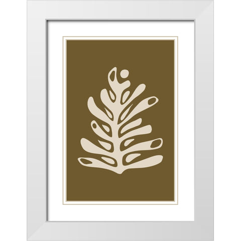 Seventies Leaf III White Modern Wood Framed Art Print with Double Matting by Haase, Andrea