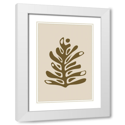 Seventies Leaf IV White Modern Wood Framed Art Print with Double Matting by Haase, Andrea