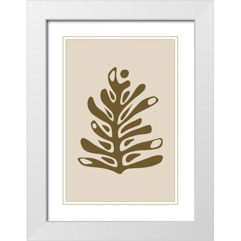 Seventies Leaf IV White Modern Wood Framed Art Print with Double Matting by Haase, Andrea