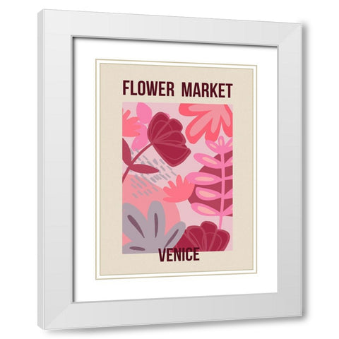 Flower Market Venice White Modern Wood Framed Art Print with Double Matting by Haase, Andrea