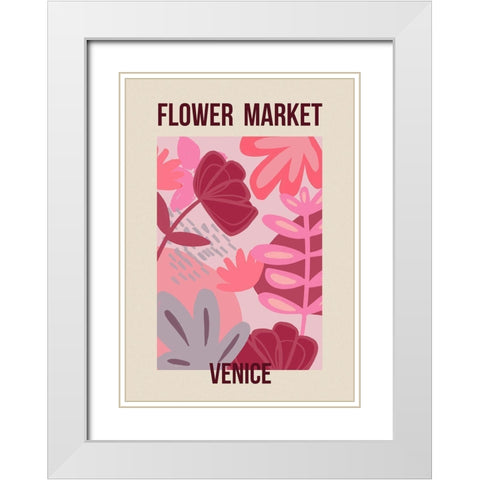 Flower Market Venice White Modern Wood Framed Art Print with Double Matting by Haase, Andrea