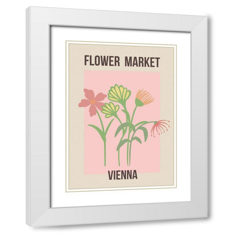 Flower Market Vienna White Modern Wood Framed Art Print with Double Matting by Haase, Andrea