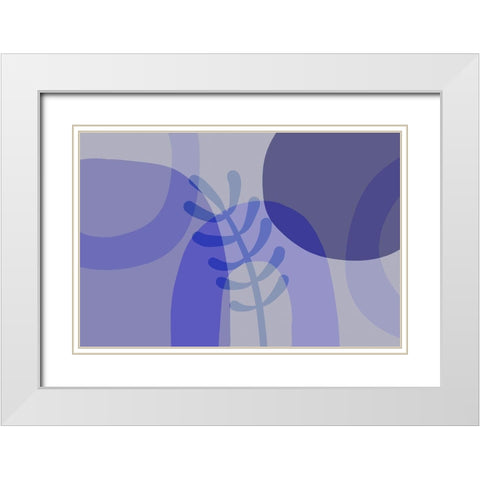Pretty Periwinkle White Modern Wood Framed Art Print with Double Matting by Haase, Andrea