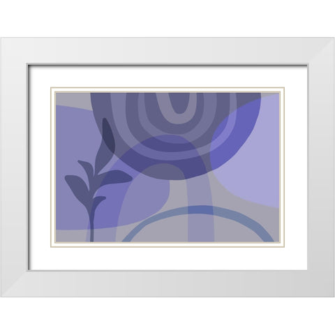 Pure Periwinkle White Modern Wood Framed Art Print with Double Matting by Haase, Andrea