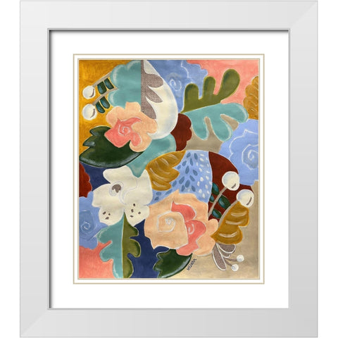 Melange of Flowers White Modern Wood Framed Art Print with Double Matting by Wojahn, Holly
