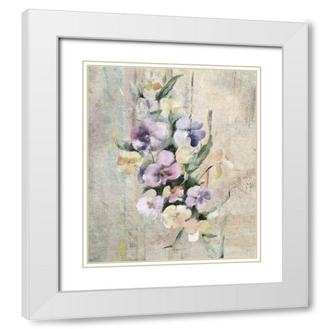 Bouquet I White Modern Wood Framed Art Print with Double Matting by Smith, Karen