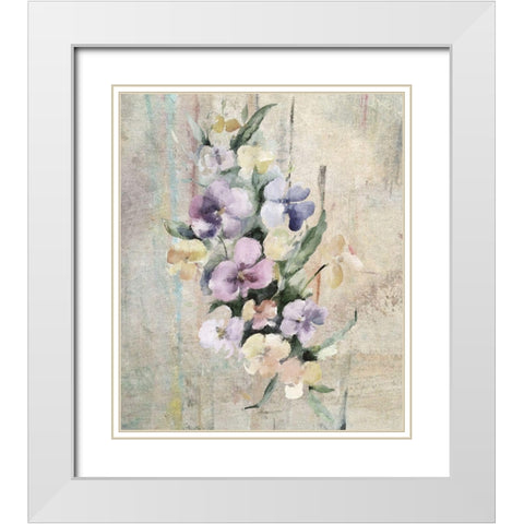 Bouquet I White Modern Wood Framed Art Print with Double Matting by Smith, Karen