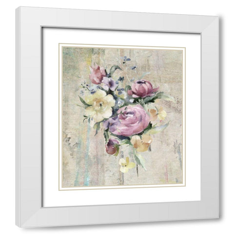 Bouquet II White Modern Wood Framed Art Print with Double Matting by Smith, Karen
