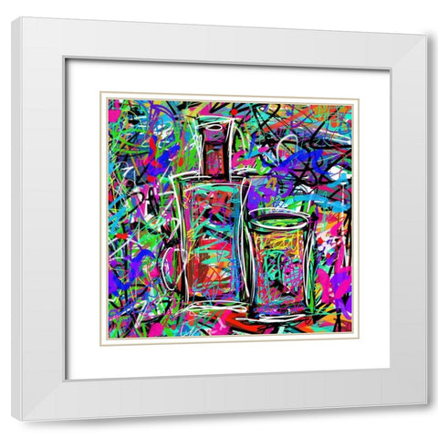 Boozey II White Modern Wood Framed Art Print with Double Matting by Novak, Rick