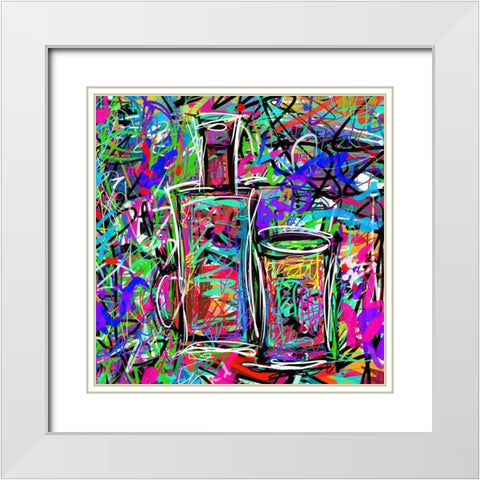 Boozey II White Modern Wood Framed Art Print with Double Matting by Novak, Rick