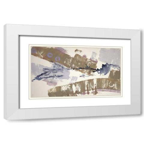 Abstract Blue I White Modern Wood Framed Art Print with Double Matting by Eaton, Winnie