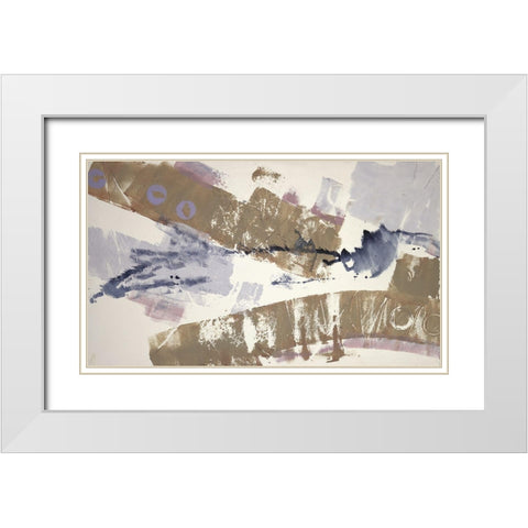 Abstract Blue I White Modern Wood Framed Art Print with Double Matting by Eaton, Winnie