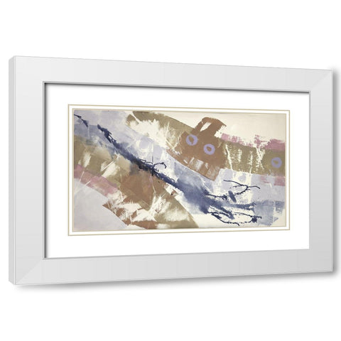 Absract Blue II White Modern Wood Framed Art Print with Double Matting by Eaton, Winnie