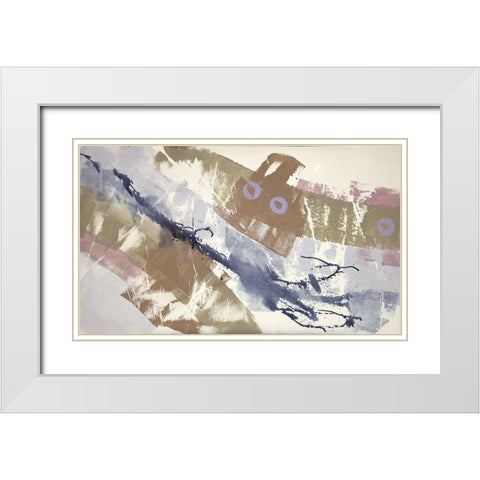 Absract Blue II White Modern Wood Framed Art Print with Double Matting by Eaton, Winnie