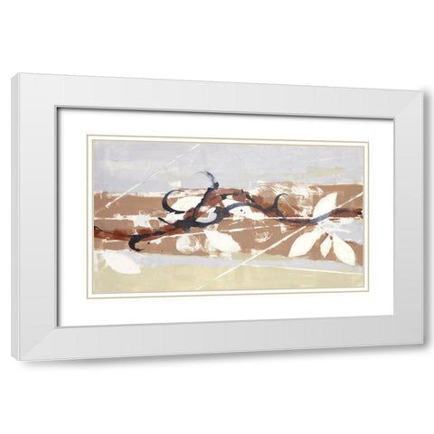 Abstract White Leaf I White Modern Wood Framed Art Print with Double Matting by Eaton, Winnie