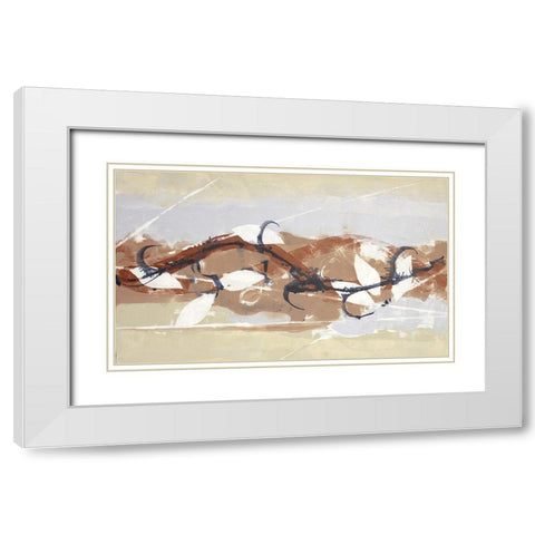 Abstract White Leaf II White Modern Wood Framed Art Print with Double Matting by Eaton, Winnie