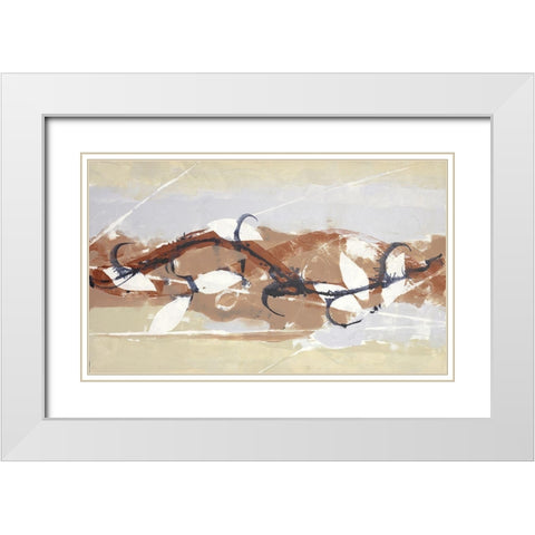 Abstract White Leaf II White Modern Wood Framed Art Print with Double Matting by Eaton, Winnie