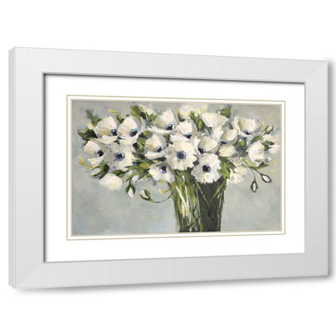 White Poppies White Modern Wood Framed Art Print with Double Matting by Eaton, Winnie