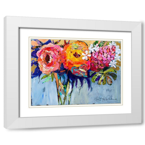 Tropical Blossoms White Modern Wood Framed Art Print with Double Matting by St Hilaire, Elizabeth