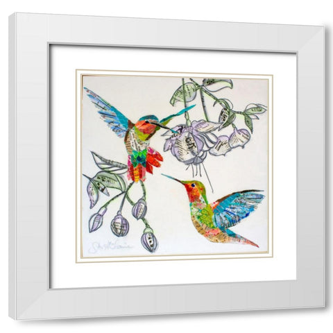 Edit Hummers and Blooms  White Modern Wood Framed Art Print with Double Matting by St Hilaire, Elizabeth